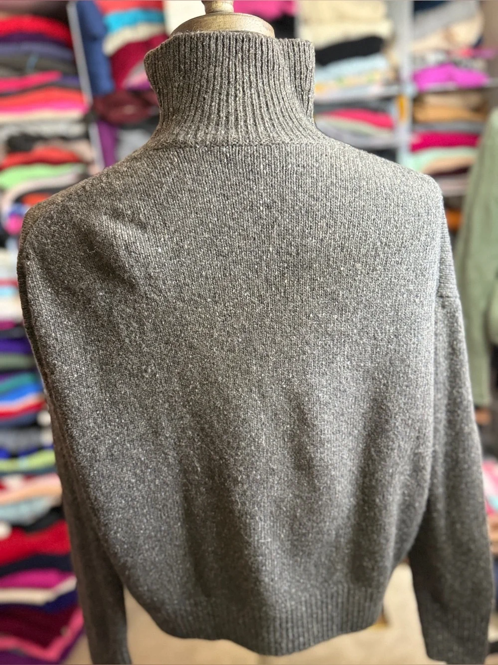 Men's Brown-Gray Cashmere Turtleneck Sweater - Cozy Knit